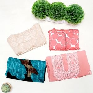 Size Medium Lot of 4 Blouses Pink/Black/Champagne